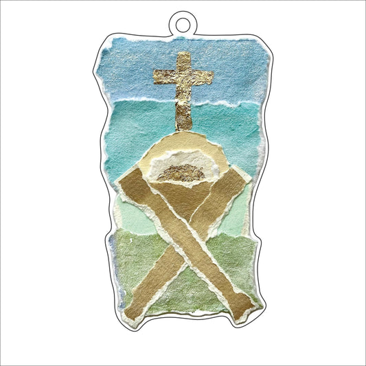 JOA-007 Cradle to the Cross | 0.25in. Acrylic Ornament | Dropship