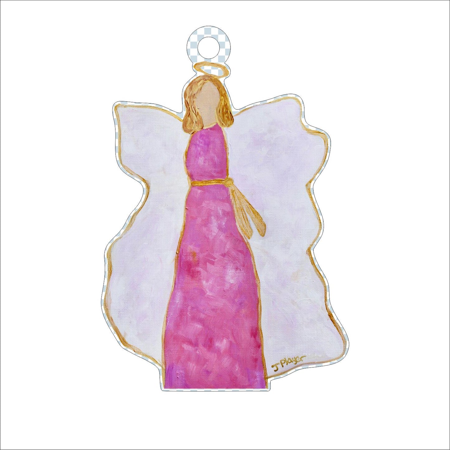 Pink Angel Ornament (Larger) | 0.25in. Acrylic Ornament |