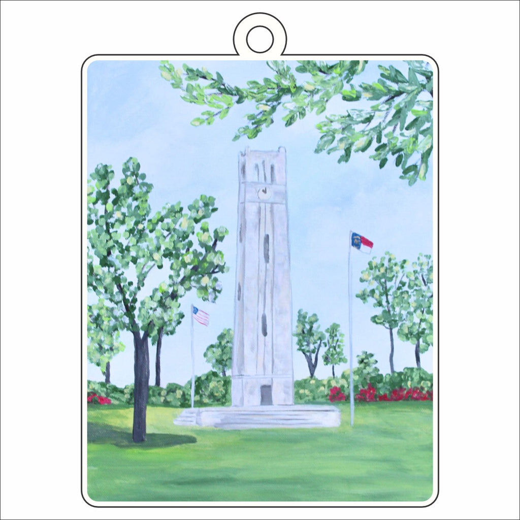 JPA-032 NC State Bell Tower Ornament  | 0.25in. Acrylic Ornament |