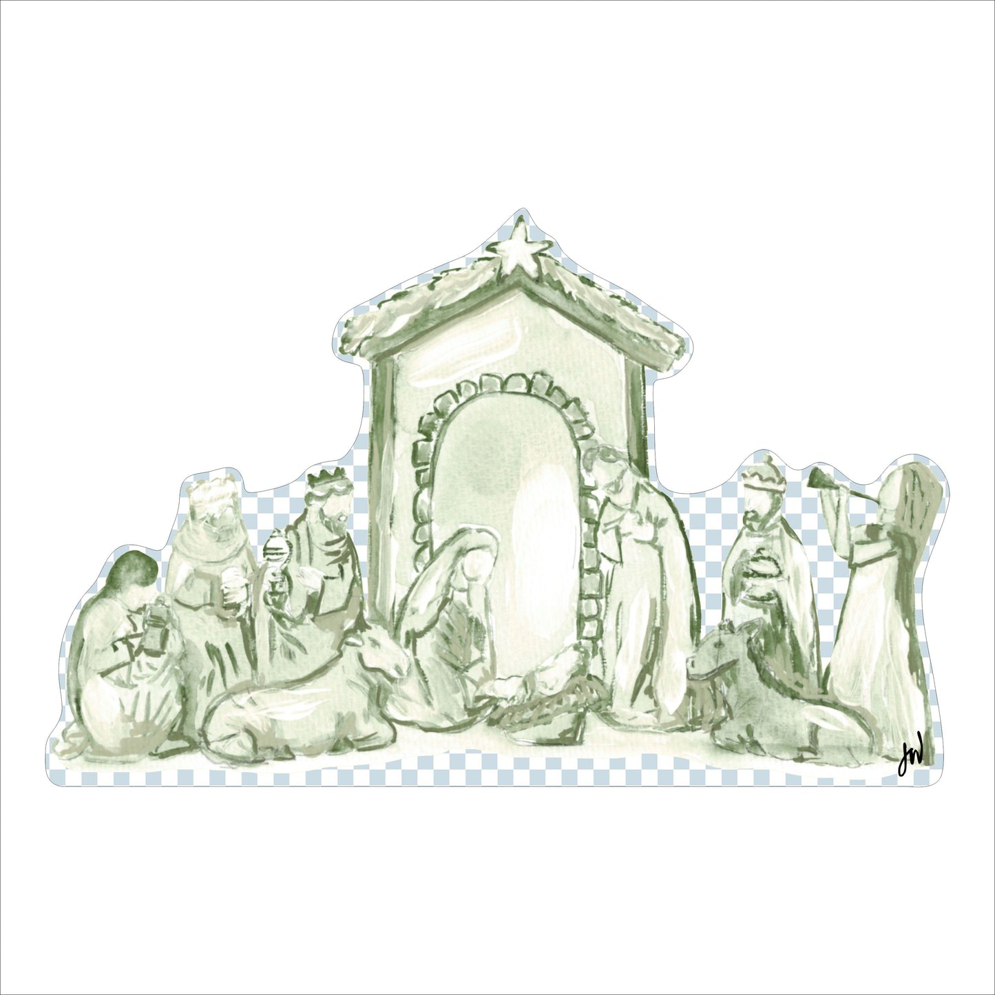 JWL-011 Green Nativity | 0.75in. Acrylic Cutout | Single