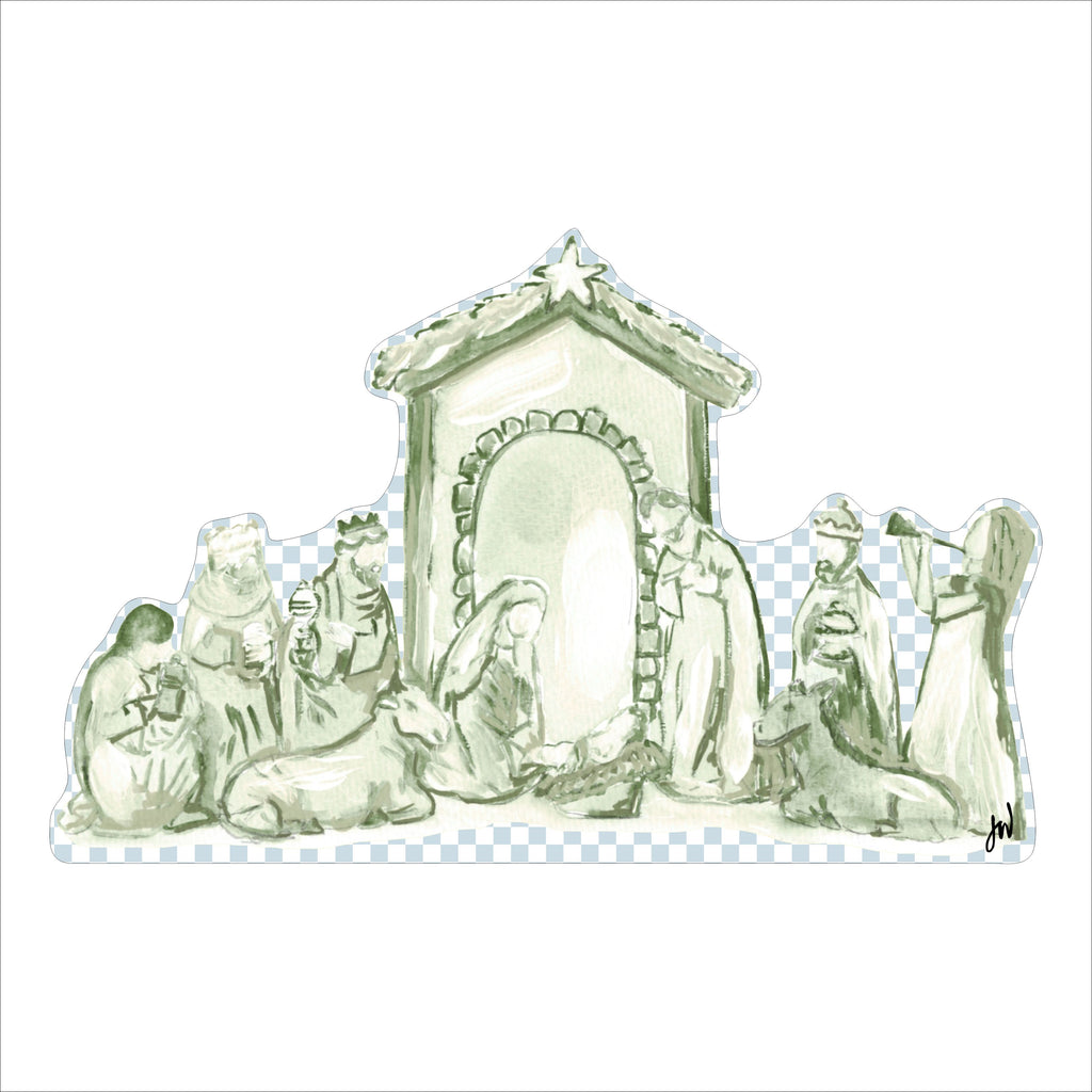 JWL-012 Green Nativity | 0.125in. Acrylic Cutout 8x10 | Single