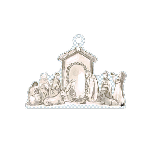 JWL-022 Taupe Nativity Ornament | 0.25in. Acrylic Ornament | Case (any 10+)