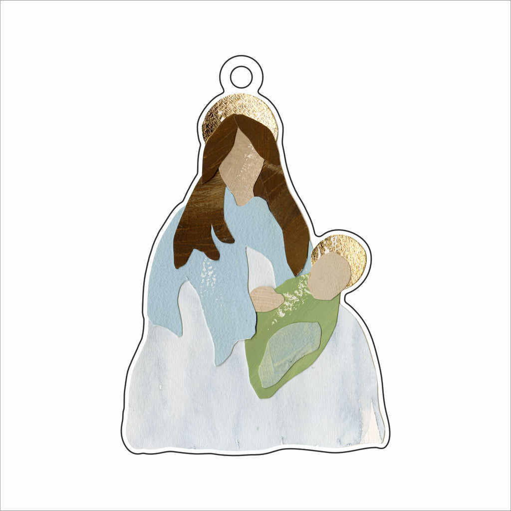 KBA-016 Angel With Child Ornament | 0.25Acrylic Ornament