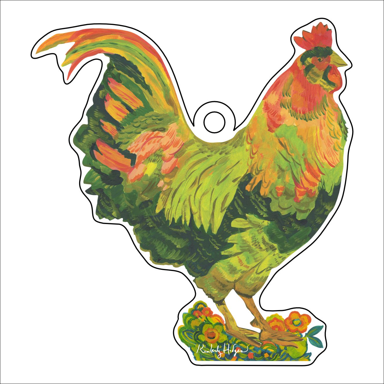 Rooster Chicken Ornament KHA-170 | 0.25in. Acrylic