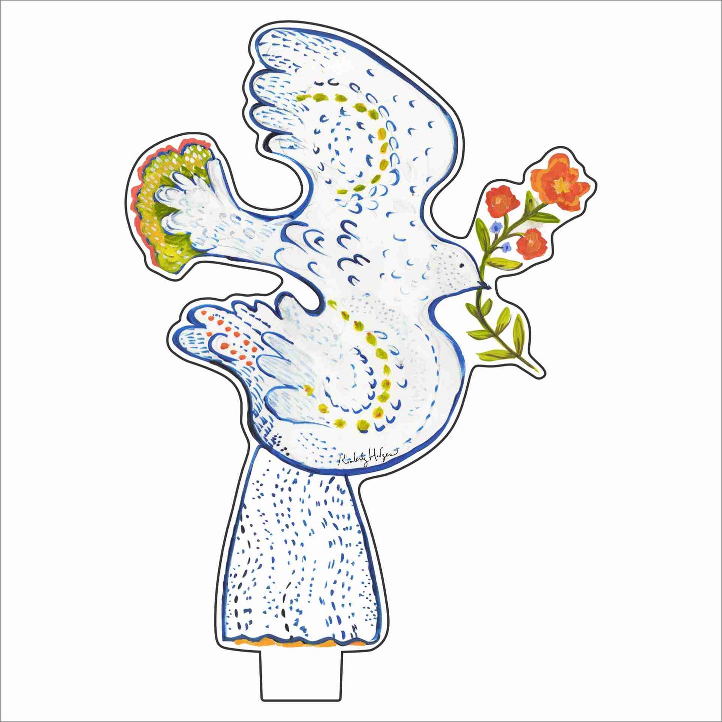 Peace Dove Star | 0.25in. Acrylic Floral