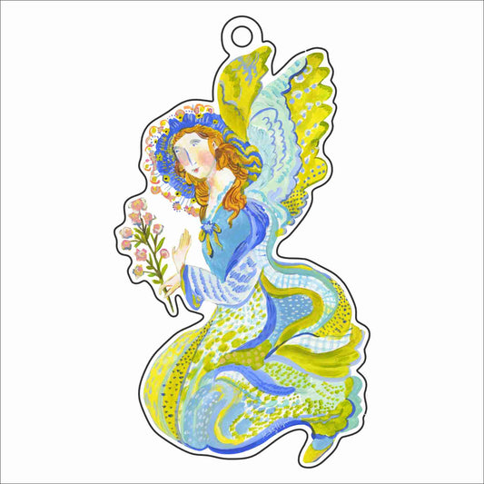 Avonlea Angel Ornament & Ribbon | 0.25in. Acrylic