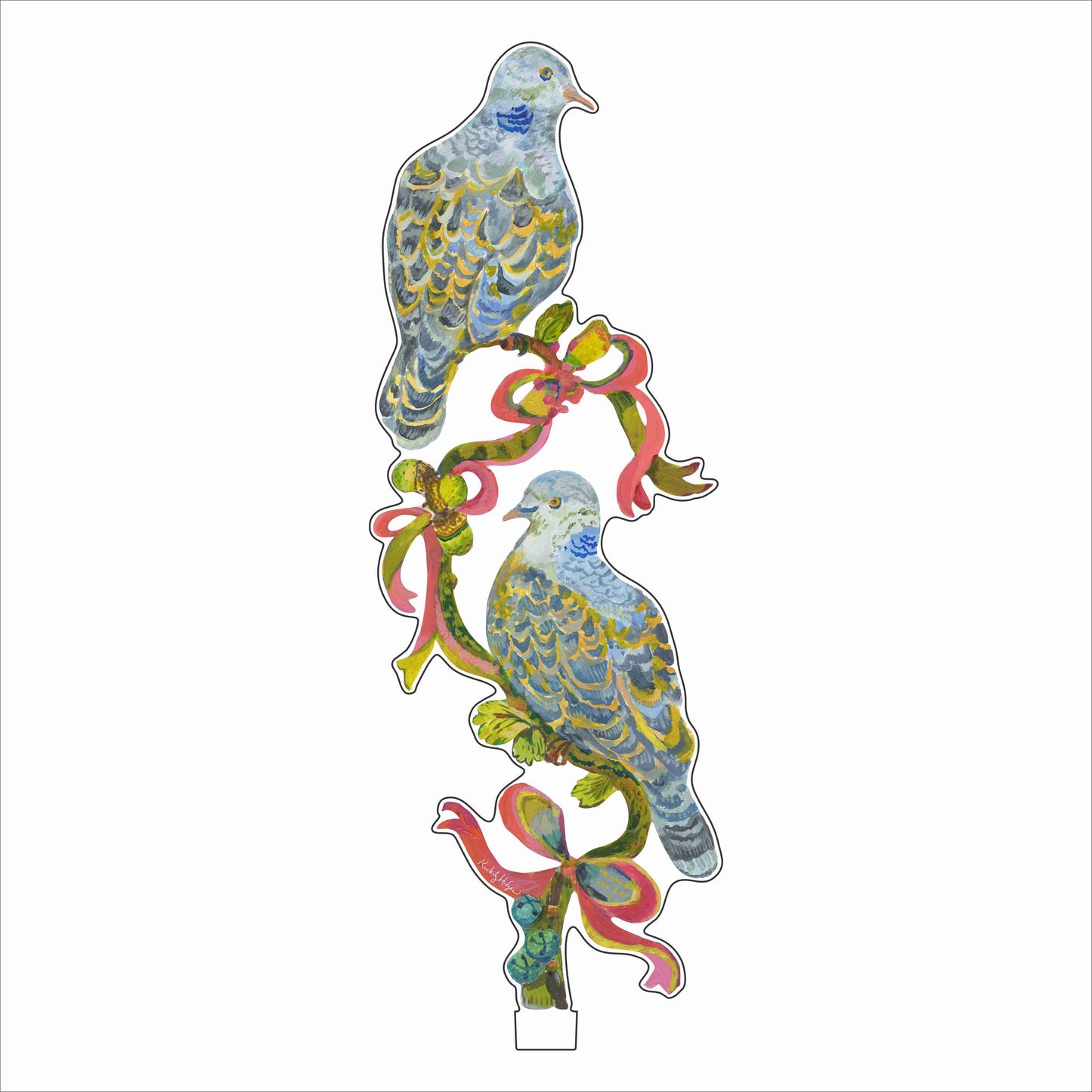 Two Turtle Doves | 0.25in. Acrylic Floral