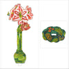 KHA-X001 Red Star LG Amaryllis with Pinecone & Holly LG Stand | Acrylic Floral Bundle
