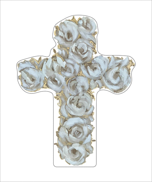Floral Cross | 0.75in. Acrylic Cutout | Case (any 10+)