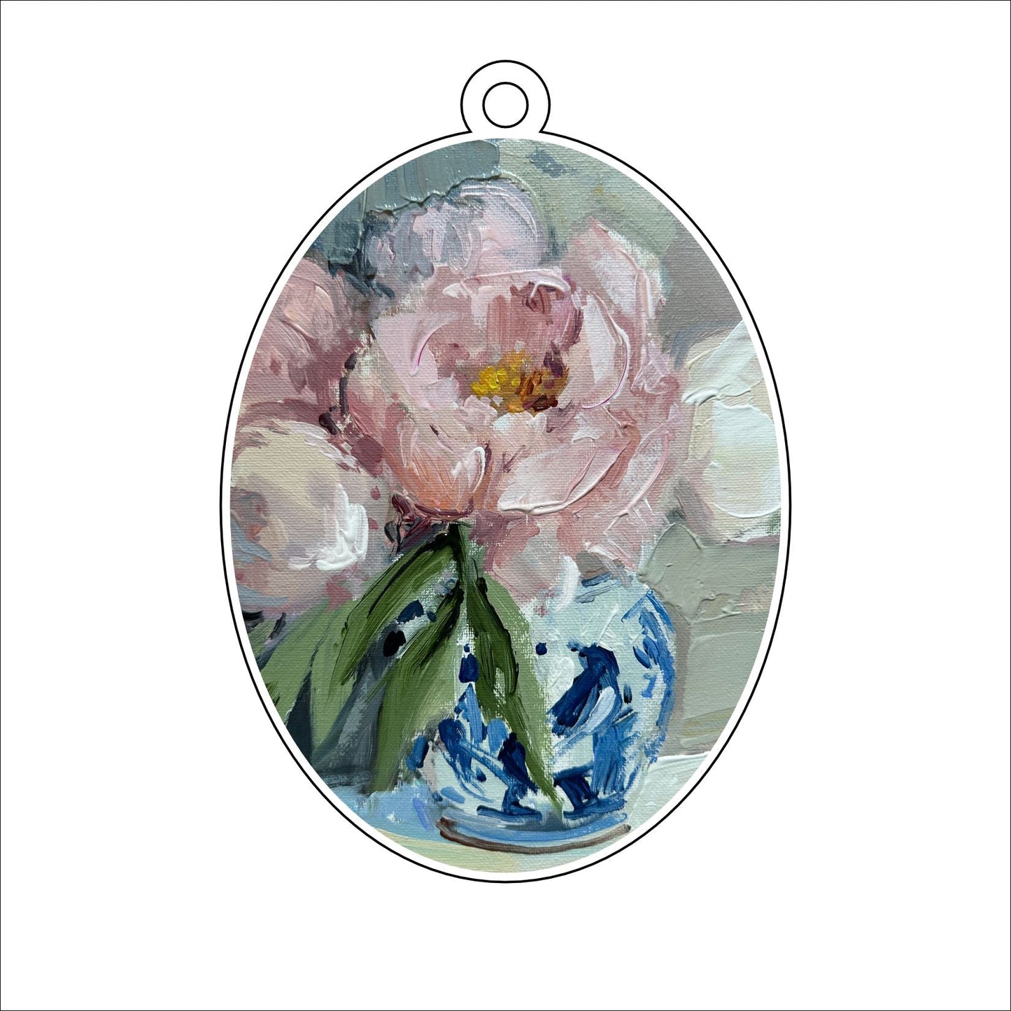 KPA-032 Peonies | 0.25in. Acrylic Ornament | Case Bundle of 25
