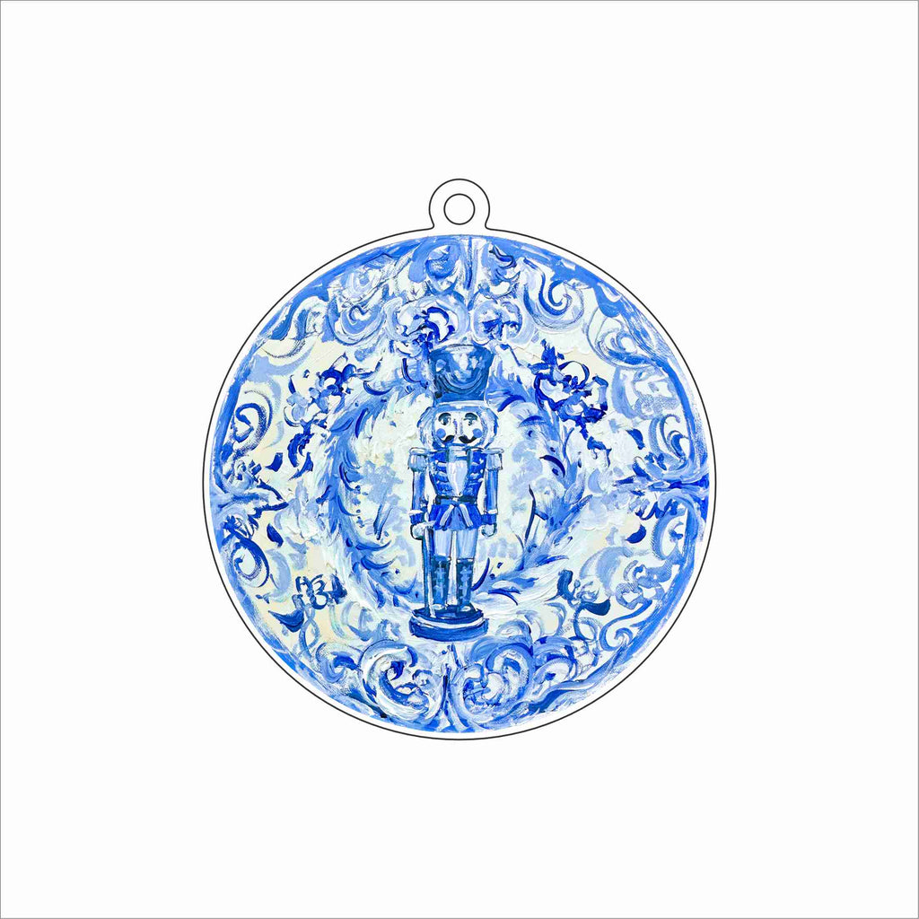 KPA-055 Blue and White Nutcracker Ornament | 0.25Acrylic Ornament