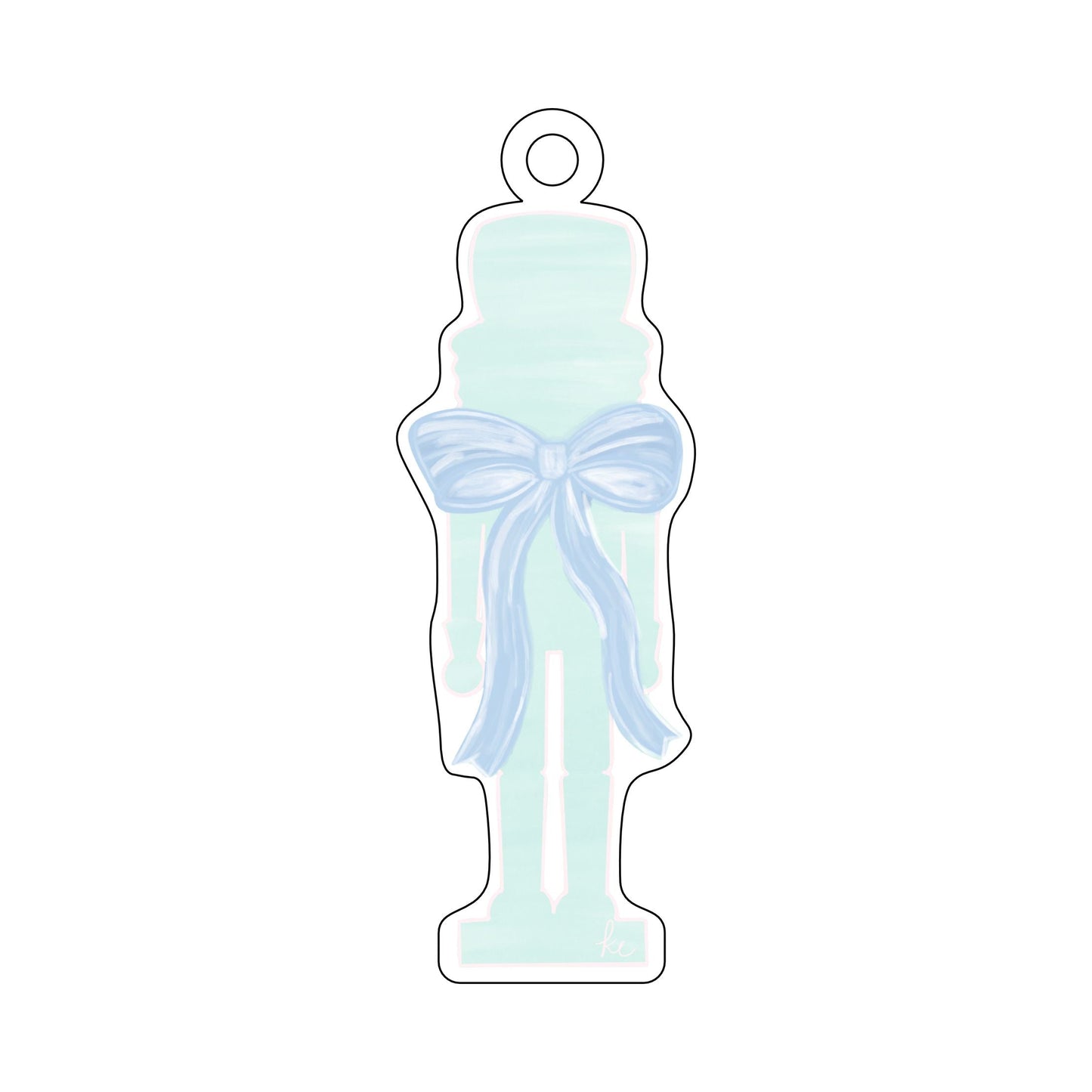 KRC-003 Nutcracker Blue Bow Ornament | 0.25Acrylic Ornament |