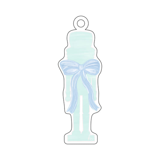 KRC-003 Nutcracker Blue Bow Ornament | 0.25Acrylic Ornament |