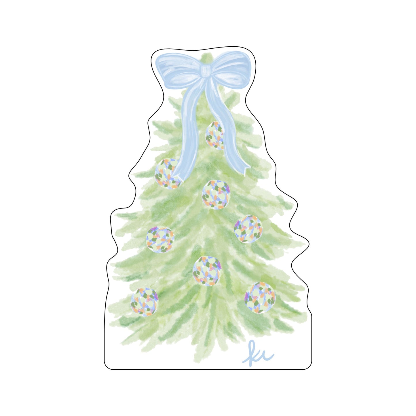 KRC-005 Green Abstract Christmas Tree Mini | 0.50Acrylic Contour |