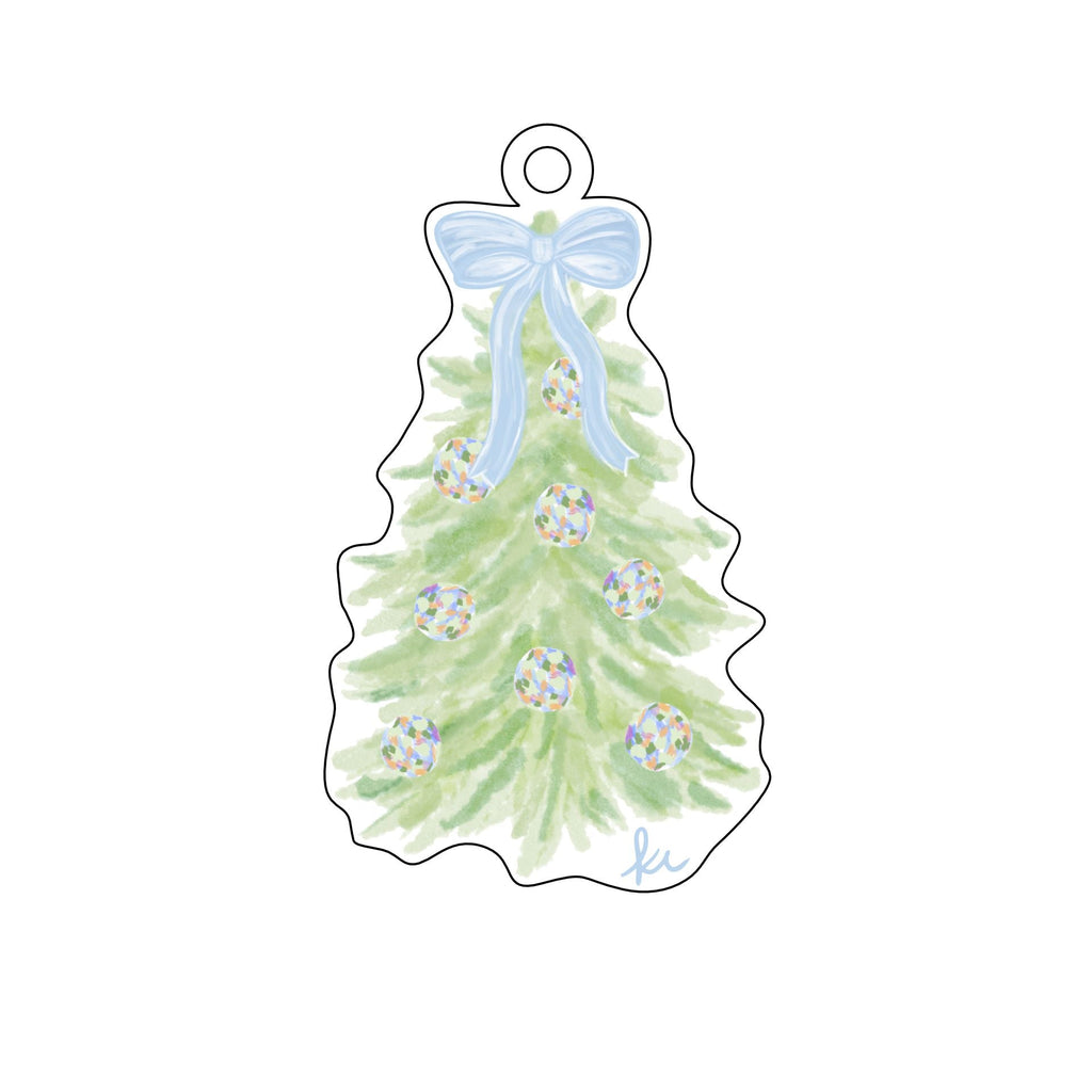 KRC-006 Green Abstract Christmas Tree Ornament | 0.25Acrylic Ornament |