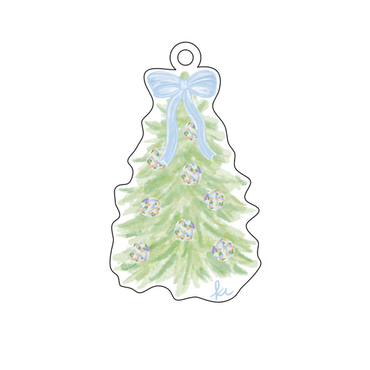 KRC-006 Green Abstract Christmas Tree Ornament | 0.25Acrylic Ornament |