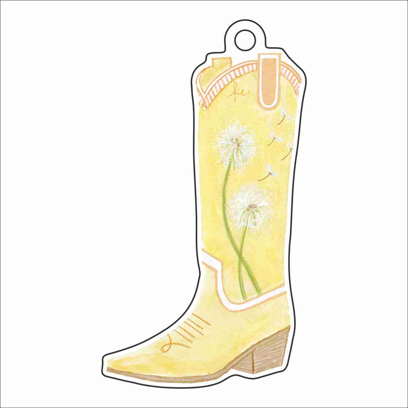 KRC-018 Dandelion Boot Ornament | 0.25Acrylic Ornament