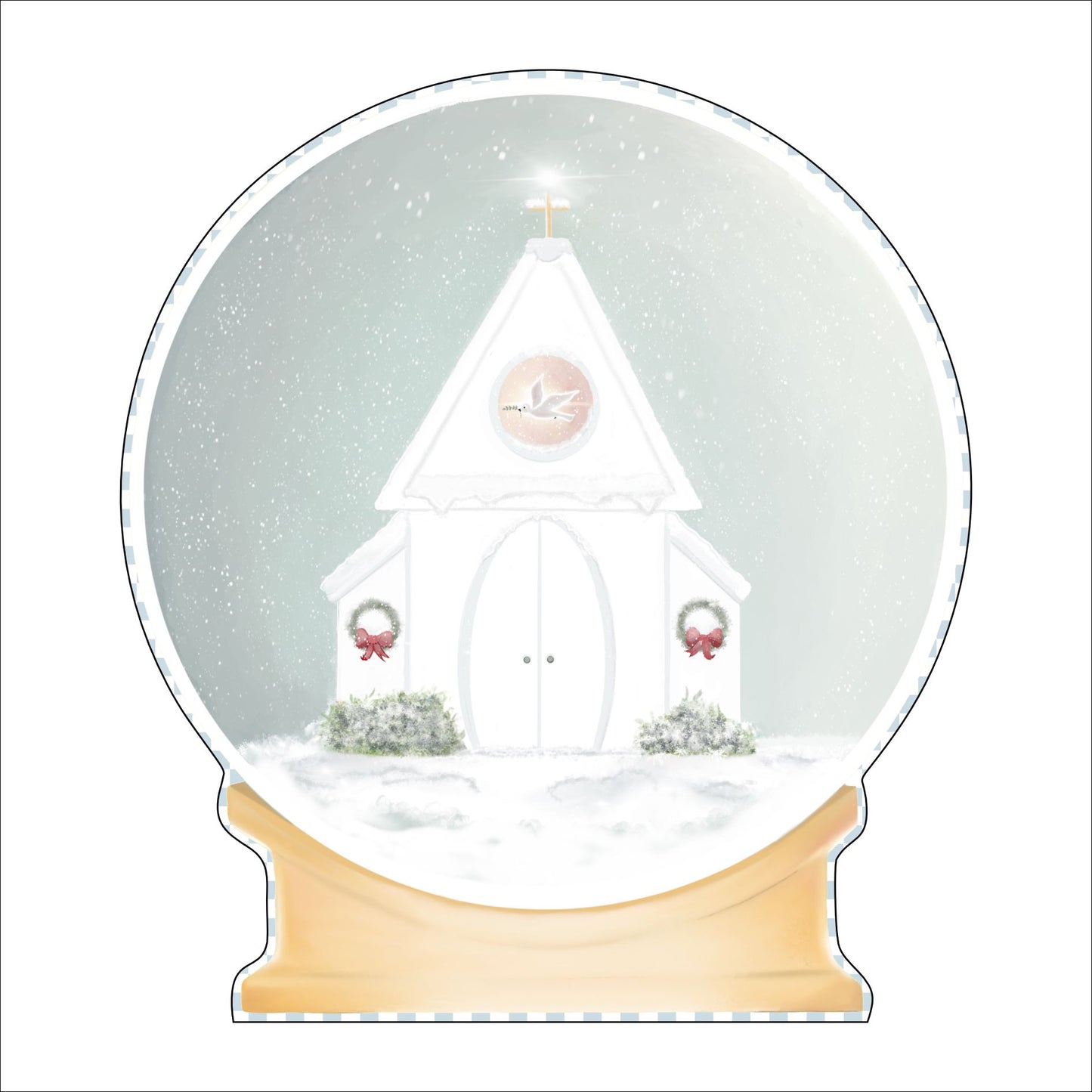 Church Snowglobe | 0.75in. Acrylic Cutout |