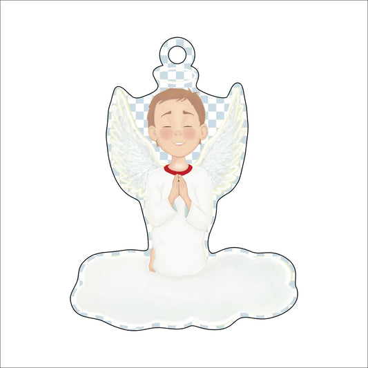 KRO-008 Praying Angel Ornament | 0.25in. Acrylic Ornament |