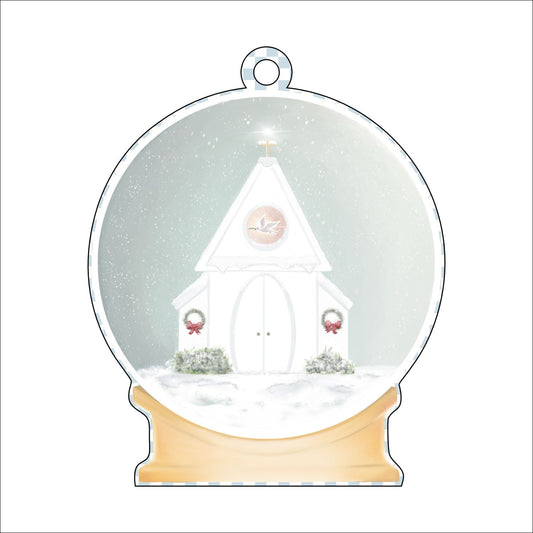 KRO-Church Snowglobe Ornament | 0.25in. Acrylic Ornament |