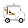 KRO-020 Festive Christmas Golf Cart Ornament  | 0.25in. Acrylic Ornament |