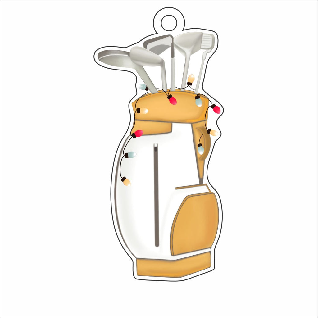 KRO-022  Christmas Golf Bag  | 0.25in. Acrylic Ornament |