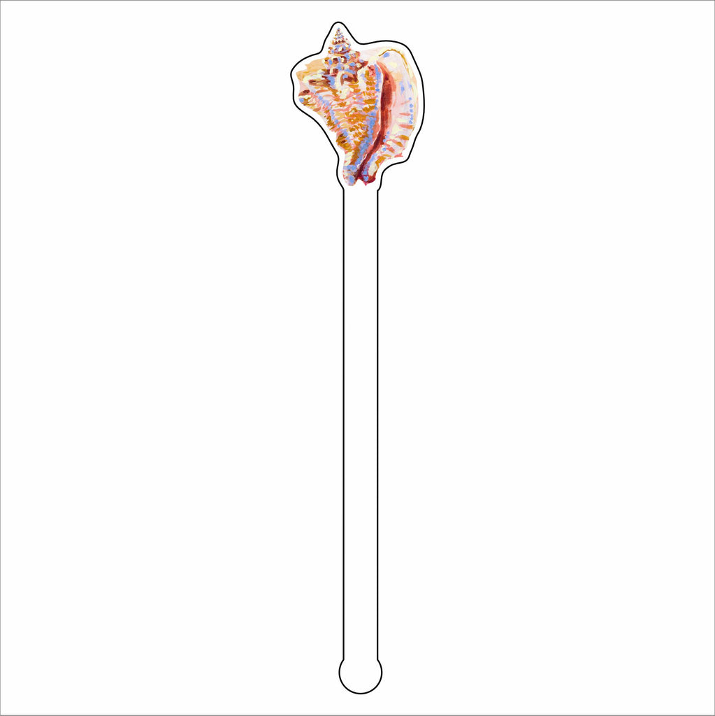 LAM-009 Queen Conch Drink Stirrer | 0.125Acrylic Stirrer | Case of 25