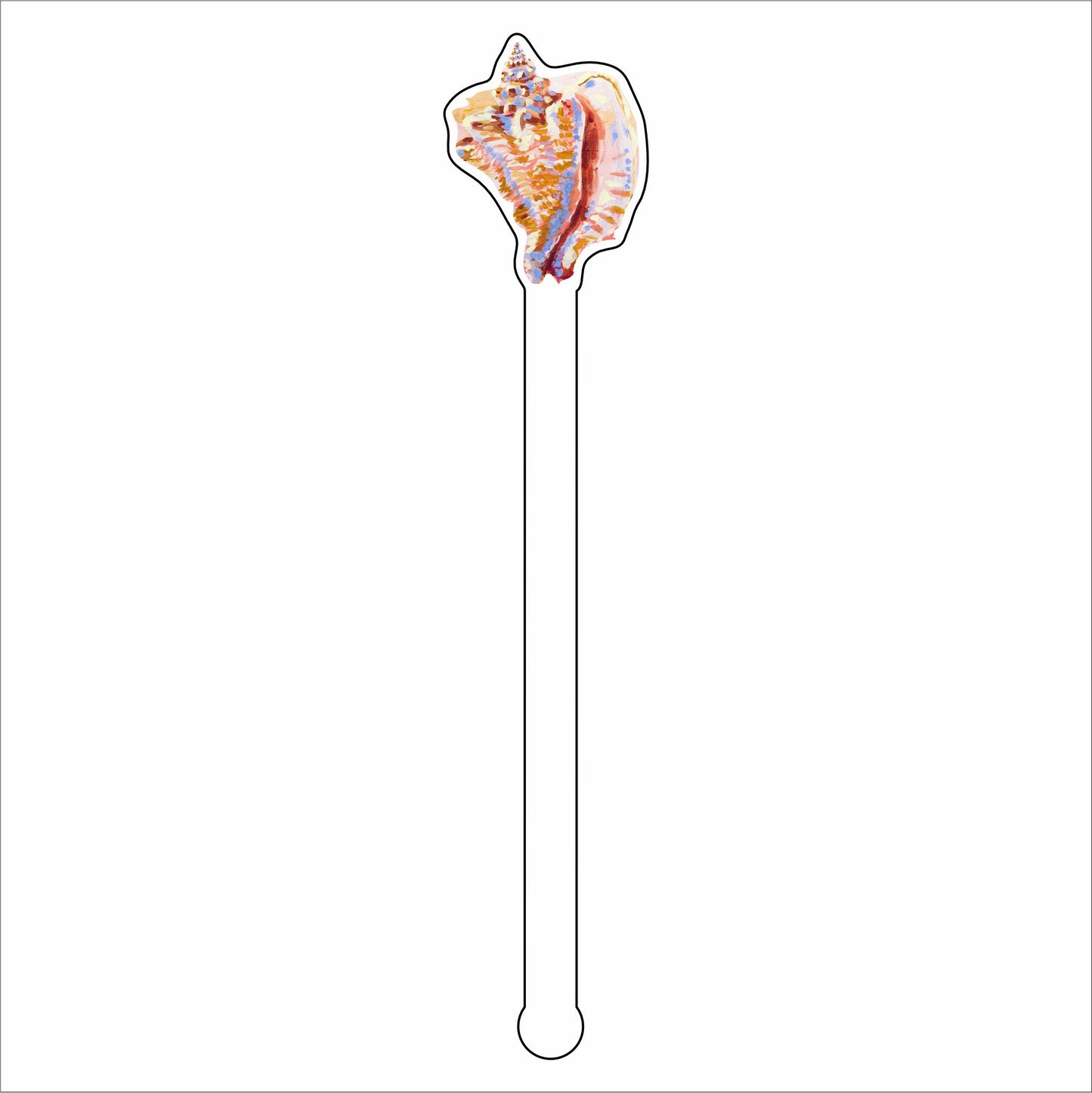 LAM-009 Queen Conch Drink Stirrer | 0.125Acrylic Stirrer | Case of 25