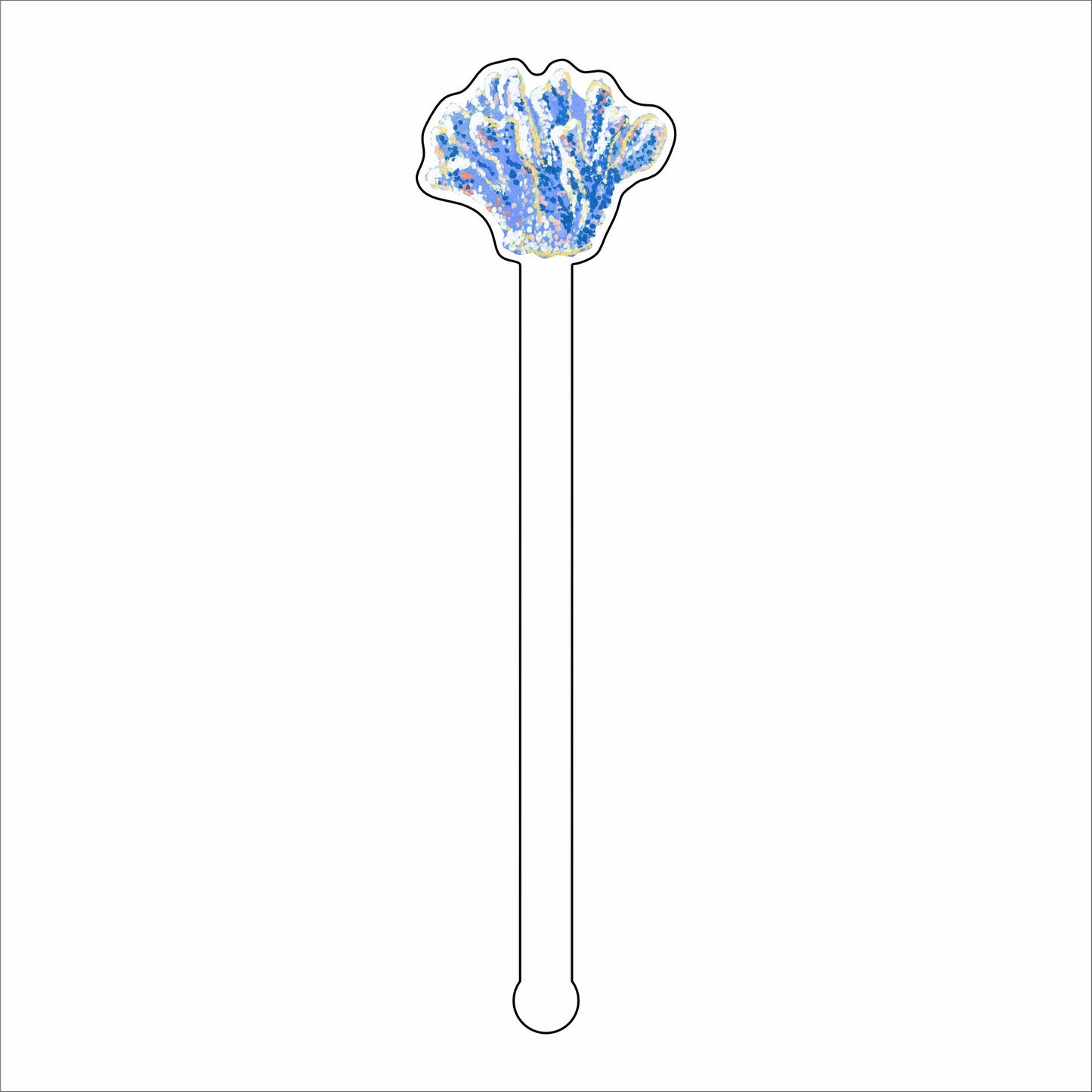 LAM-011 White Coral Drink Stirrer | 0.125Acrylic Stirrer | Case of 25