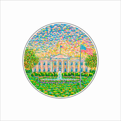 LAM-026 The People's House Coaster | 0.25Acrylic Coaster with Clear Bumpers | Case of 4