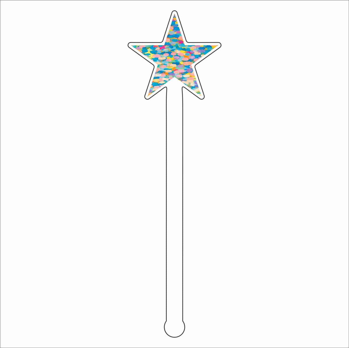 LAM-027 Star Drink Stirrer | 0.125Acrylic Stirrer | Case of 4