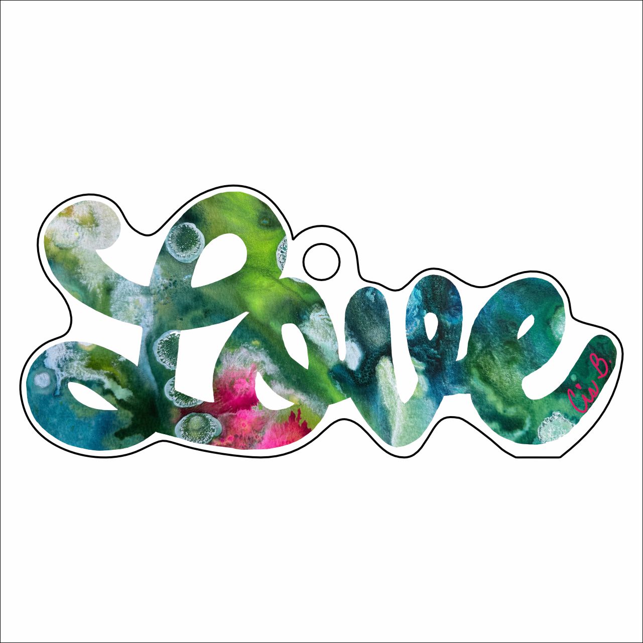 LBR-019  Cool Bold Love Ornament | 0.25Acrylic Ornament |