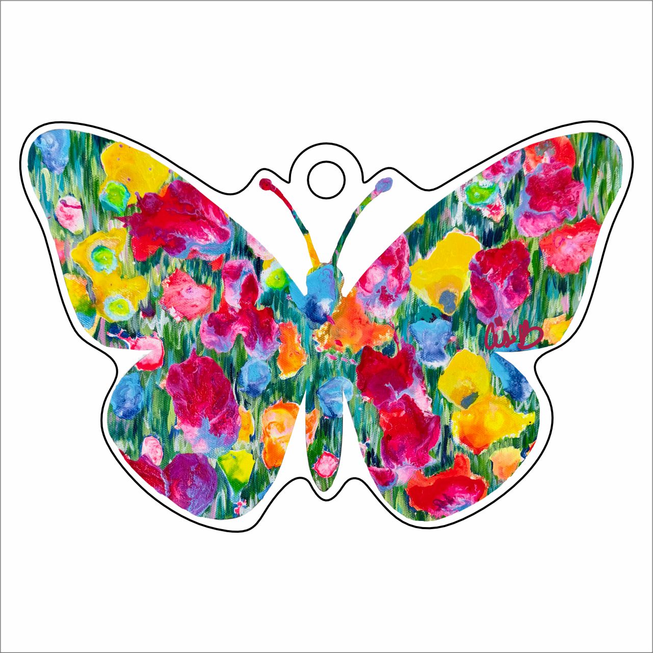 LBR-057  Garden Party Butterfly Ornament | 0.25Acrylic Ornament |
