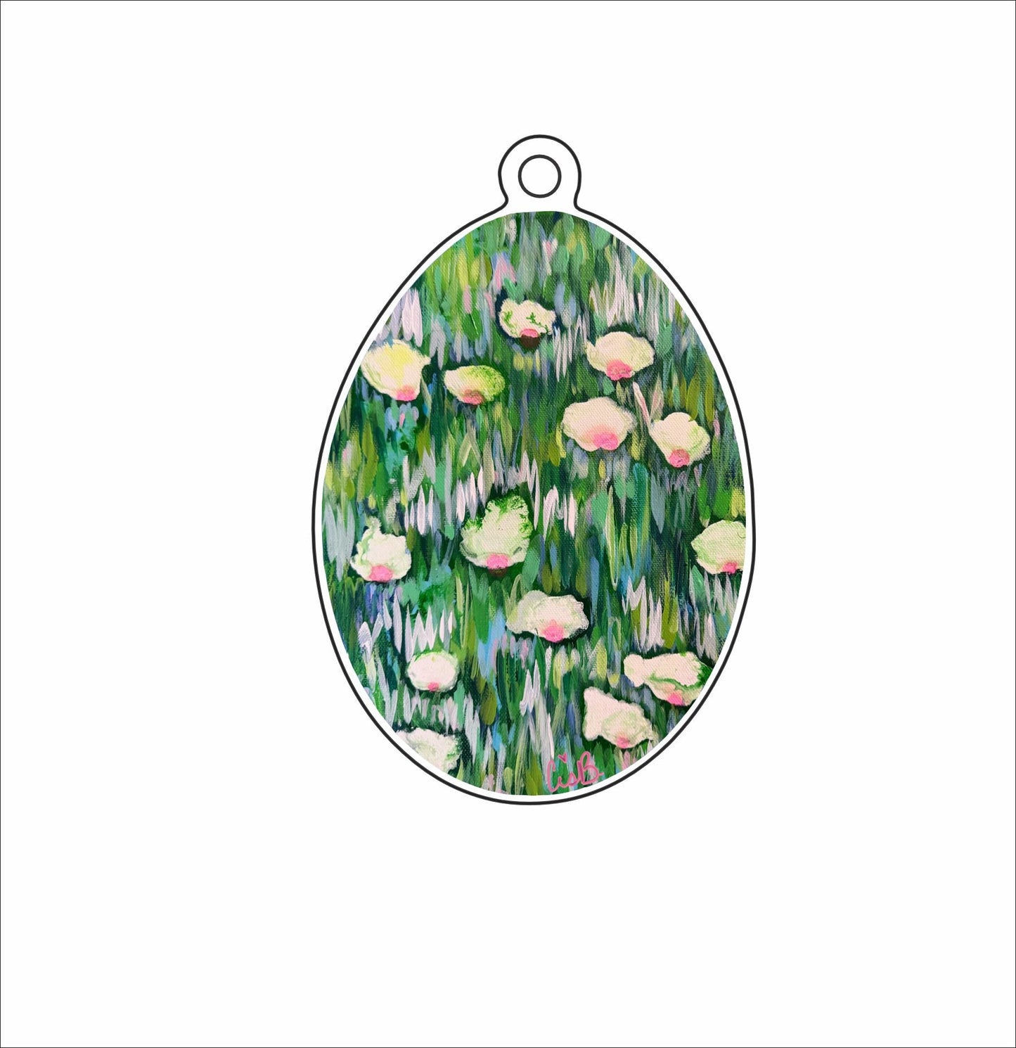 LBR-063 Magnolia Egg Ornament | 0.25Acrylic Ornament | Case of 25
