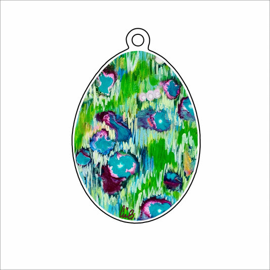 LBR-072  Blue Raspberry Egg Ornament | 0.25Acrylic Ornament | Case of 25