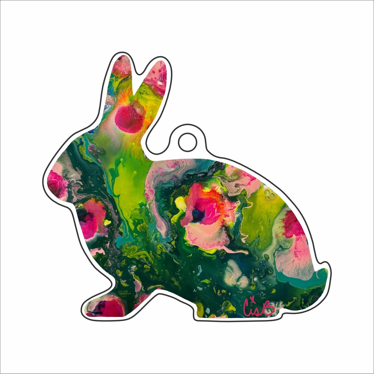 LBR-087 Dragonfruit Bunny Ornament | 0.25Acrylic Ornament |