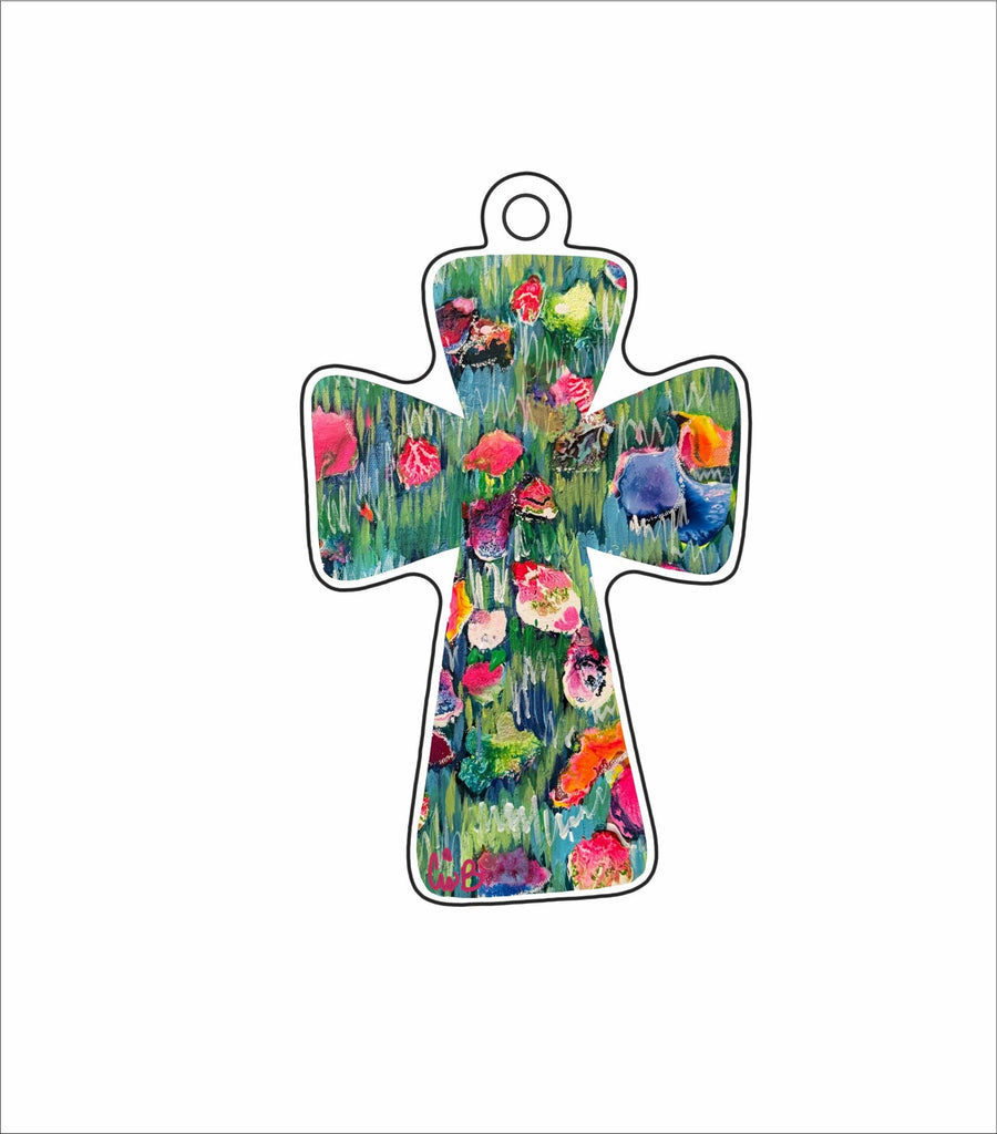 LBR-096  Starburst Cross Ornament | 0.25Acrylic Ornament |