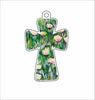 LBR-102  Magnolia Cross Ornament | 0.25Acrylic Ornament | Case of 25