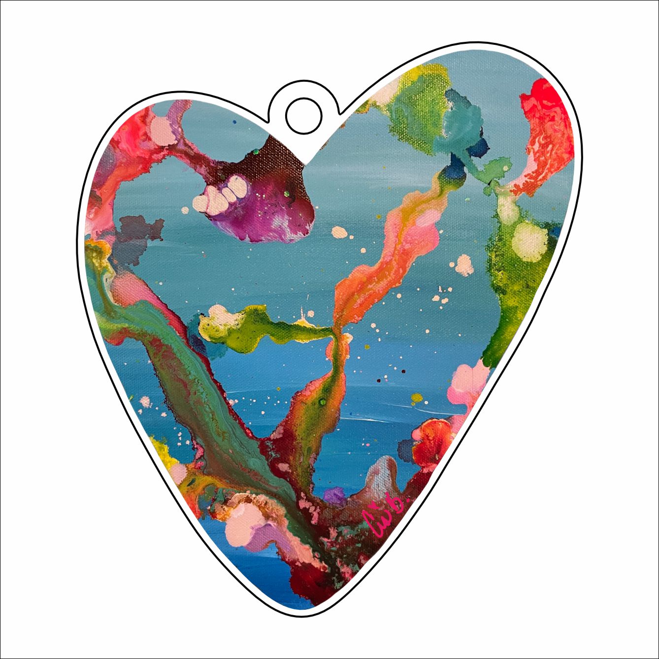 LBR-117 Reed Heart Ornament | 0.25Acrylic Ornament | Case of 25
