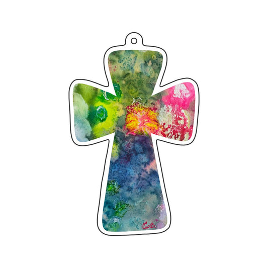 LBR-195 Island Cross Keychain | 0.125Acrylic Keychain | Set of 10