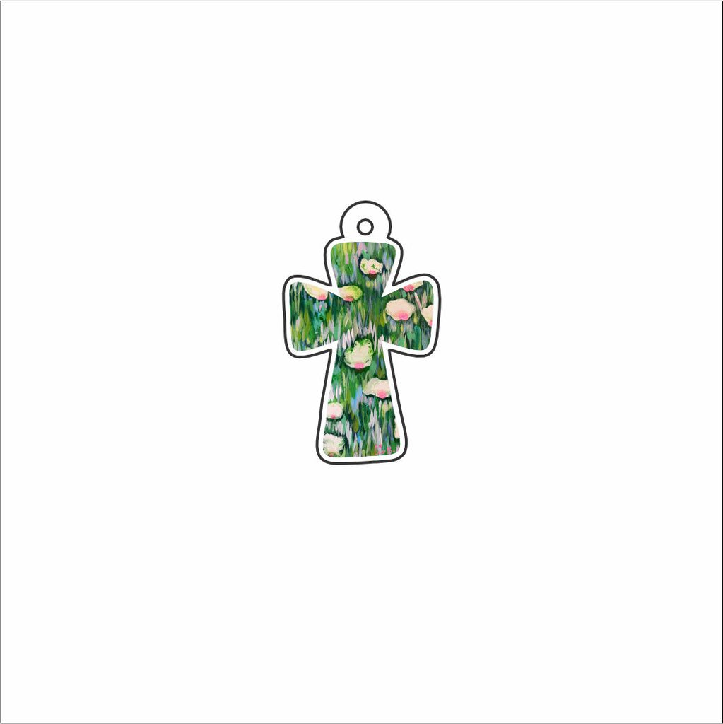 LBR-218 Magnolia Cross Trinket | 0.125Acrylic Mahjong Trinket | Set of 20