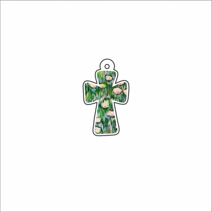 LBR-218 Magnolia Cross Trinket | 0.125Acrylic Mahjong Trinket | Case of 10