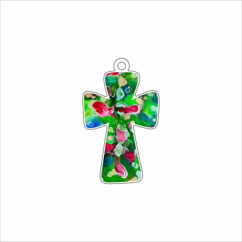 LBR-252 Berry Cross Ornament | 0.25Acrylic Ornament