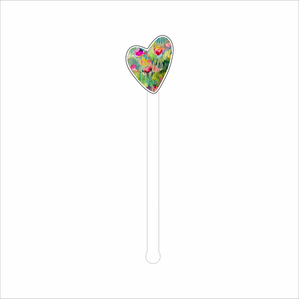LBR-254  Sherbert Heart Drink Stirrer | 0.125Acrylic Stirrer | Case of 4