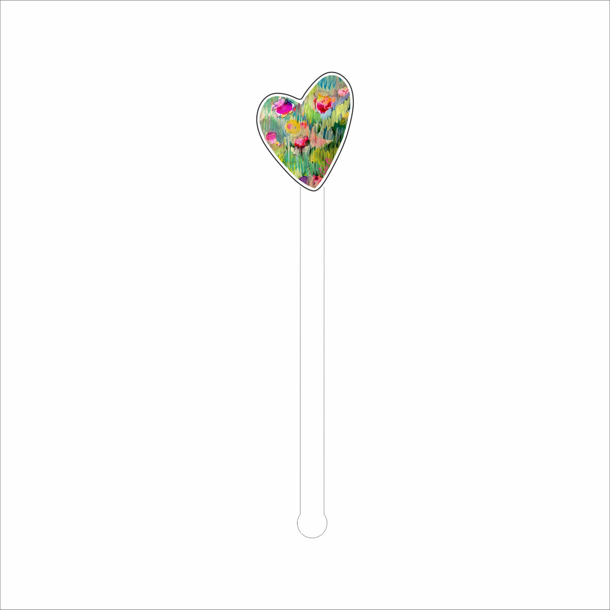LBR-254  Sherbert Heart Drink Stirrer | 0.125Acrylic Stirrer | Case of 4