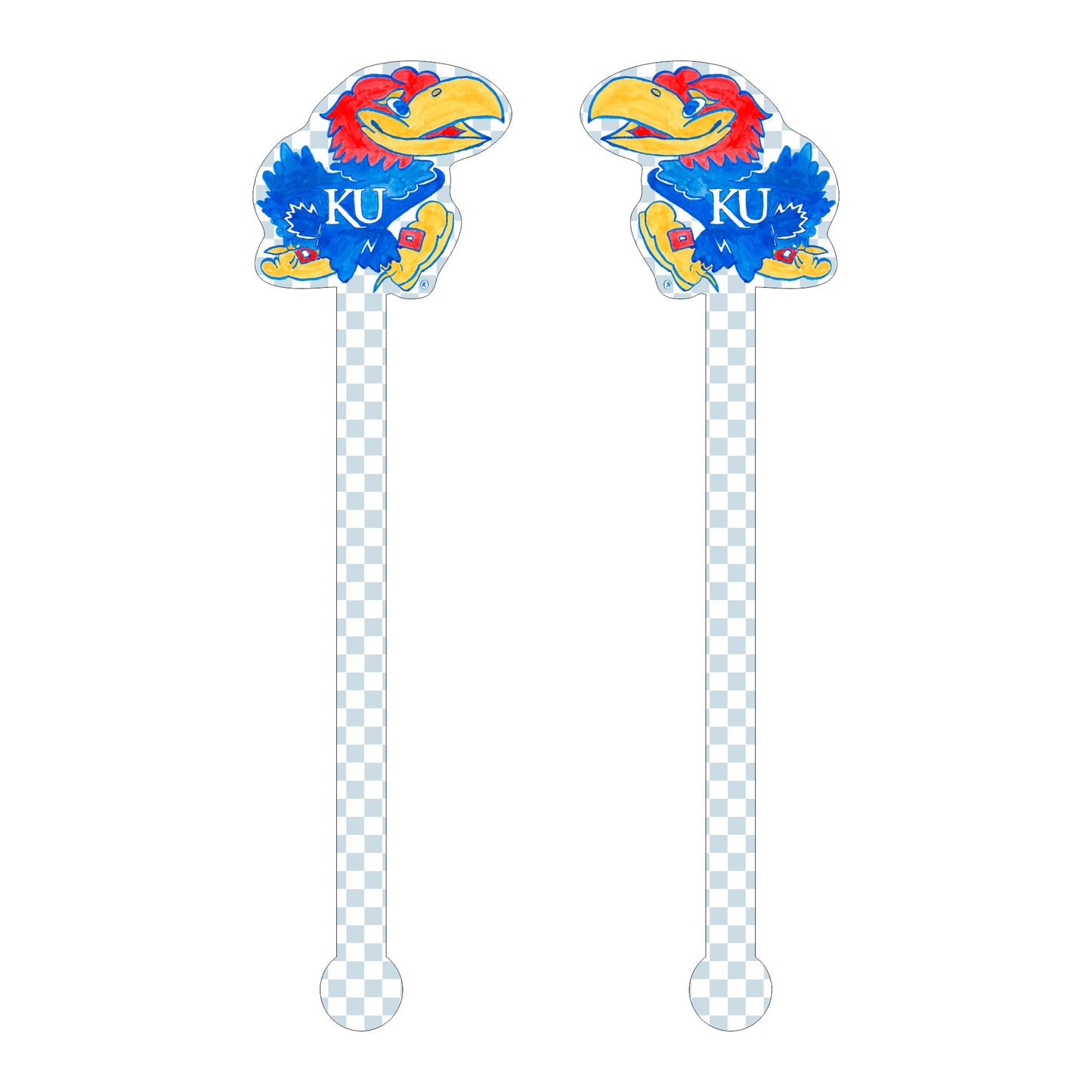 Jayhawk Drink Stirrer - Mirrored Front/Back | 0.125in. Acrylic Cutout | Case (Pack of 150)