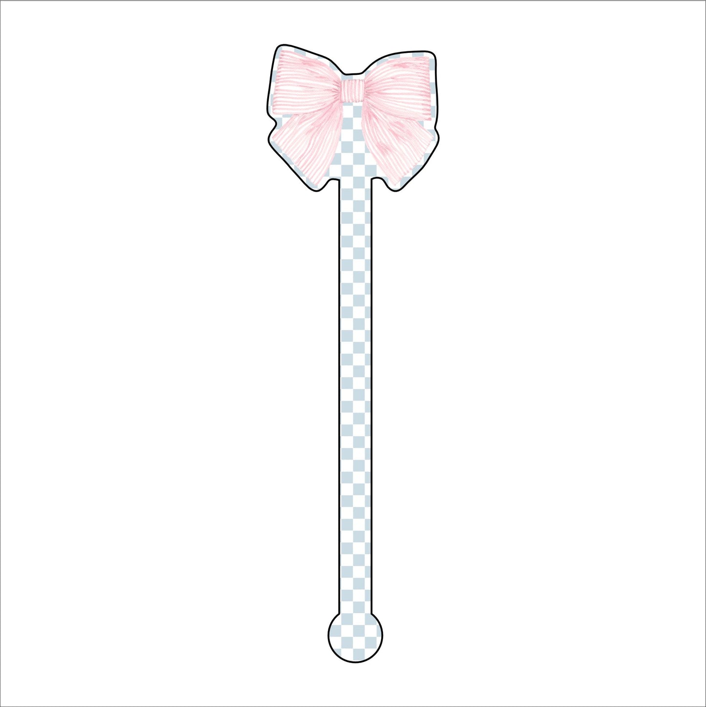 Pink Bow | 0.125in. Acrylic Drink Stirrer | Case of 100