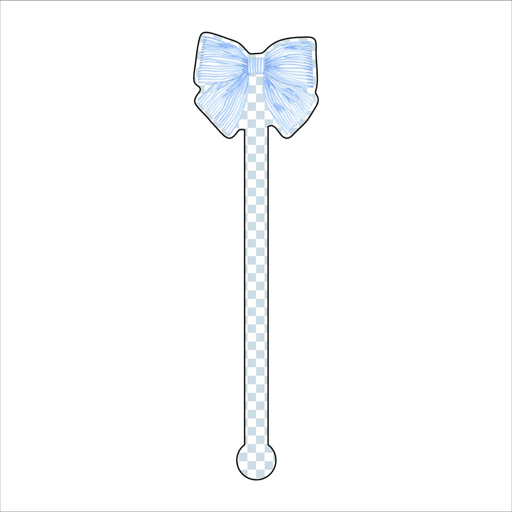 Blue Bow | 0.125in. Acrylic Drink Stirrer | Case of 100