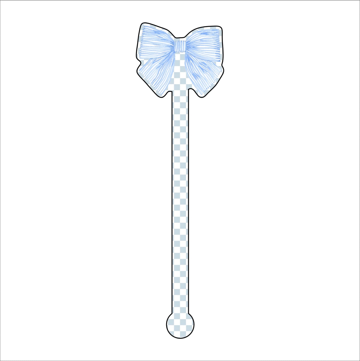 Blue Bow | 0.125in. Acrylic Drink Stirrer | Case of 100