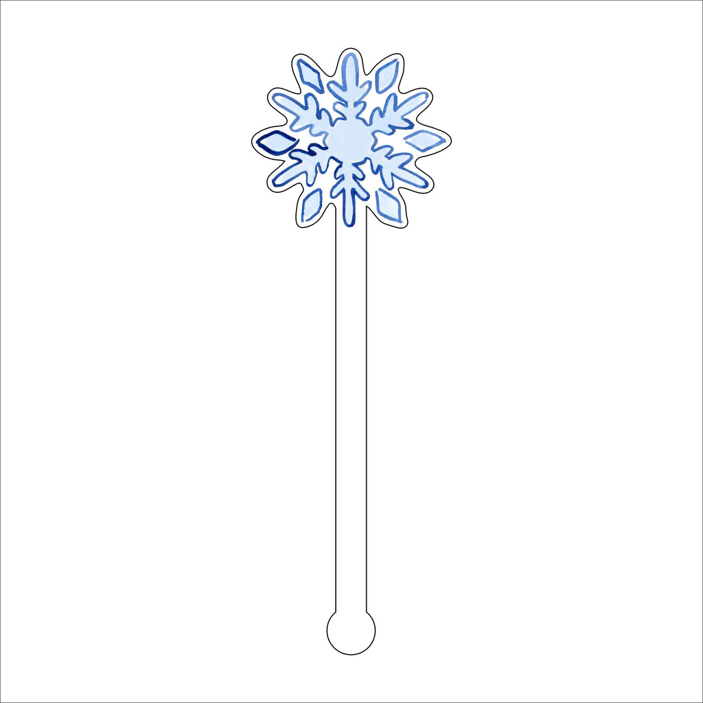 LCA-010 Snowflake 1 | 0.125in. Acrylic Drink Stirrer | Mix & Match (any 10+)